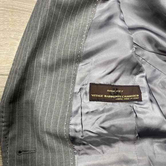 Brooks Brothers Blazer Womens 6 Gray Pinstripe Super 110s Wool Italy Jacket - Picture 8 of 13
